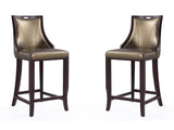 Emperor Bar Stool in Bronze and Walnut (set of 2) by Manhattan Comfort at Eve Furniture