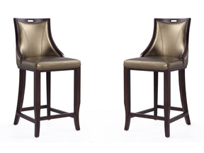 Emperor Bar Stool in Bronze and Walnut (set of 2) by Manhattan Comfort at Eve Furniture