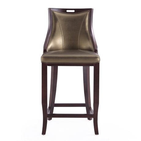 Emperor Bar Stool in Bronze and Walnut (set of 3) by Manhattan Comfort at Eve Furniture