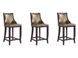 Emperor Bar Stool in Bronze and Walnut (set of 3) by Manhattan Comfort at Eve Furniture