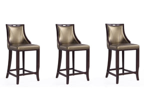 Emperor Bar Stool in Bronze and Walnut (set of 3) by Manhattan Comfort at Eve Furniture