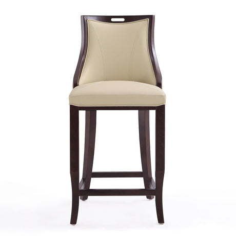 Emperor Bar Stool in Cream and Walnut by Manhattan Comfort at Eve Furniture