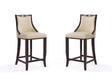Emperor Bar Stool in Cream and Walnut (set of 2) by Manhattan Comfort at Eve Furniture
