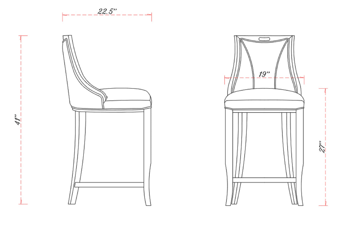 Emperor Bar Stool in Cream and Walnut (set of 3) by Manhattan Comfort at Eve Furniture