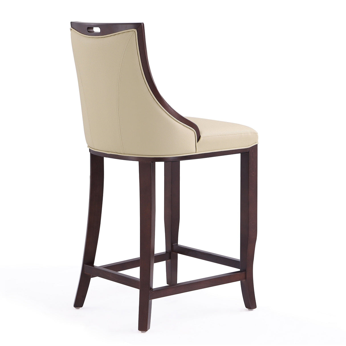 Emperor Bar Stool in Cream and Walnut (set of 3) by Manhattan Comfort at Eve Furniture