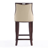 Emperor Bar Stool in Cream and Walnut (set of 3) by Manhattan Comfort at Eve Furniture