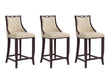 Emperor Bar Stool in Cream and Walnut (set of 3) by Manhattan Comfort at Eve Furniture