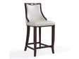 Emperor Bar Stool in Pearl White and Walnut by Manhattan Comfort at Eve Furniture