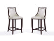 Emperor Bar Stool in Pearl White and Walnut (Set of 2) by Manhattan Comfort at Eve Furniture