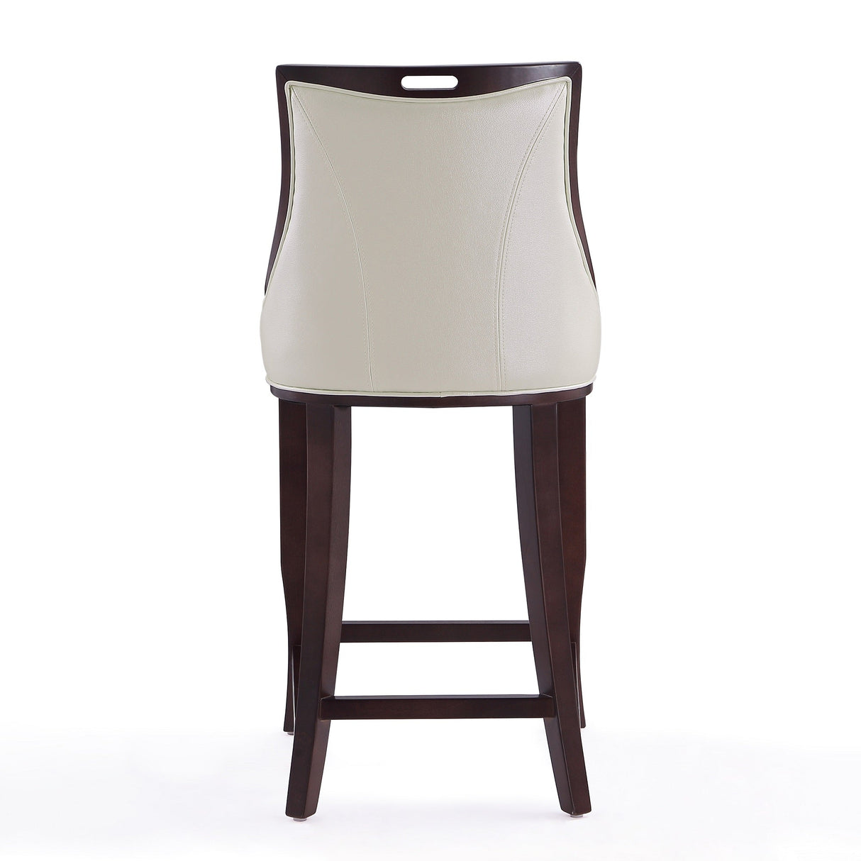 Emperor Bar Stool in Pearl White and Walnut (Set of 3) by Manhattan Comfort at Eve Furniture