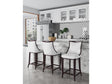 Emperor Bar Stool in Pearl White and Walnut (Set of 3) by Manhattan Comfort at Eve Furniture