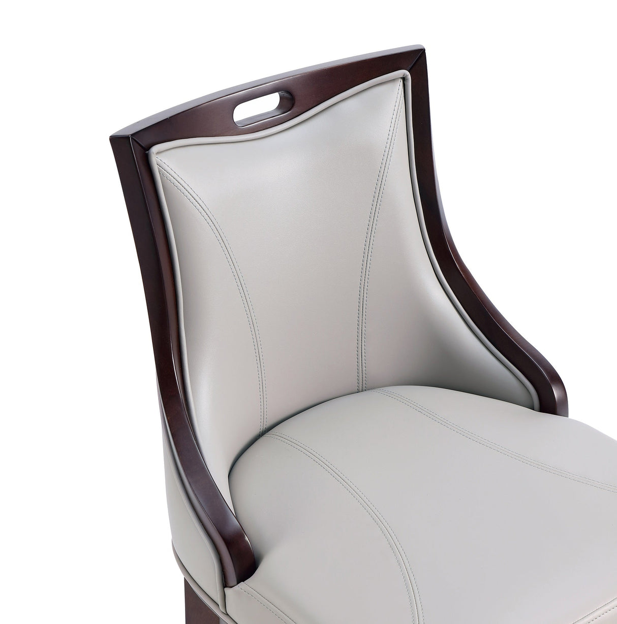 Emperor Faux Leather Barstool in Light Grey by Manhattan Comfort at Eve Furniture