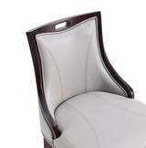 Emperor Faux Leather Barstool in Light Grey by Manhattan Comfort at Eve Furniture