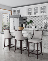 Emperor Faux Leather Barstool in Light Grey by Manhattan Comfort at Eve Furniture