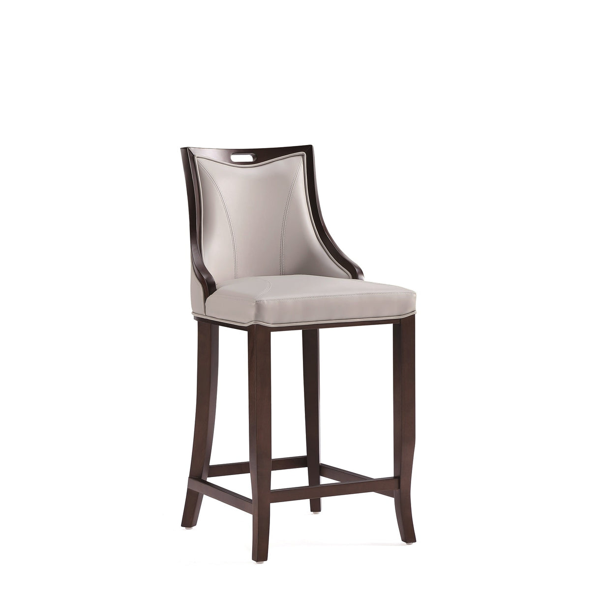 Emperor Faux Leather Barstool in Light Grey (set of 2) by Manhattan Comfort at Eve Furniture