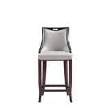 Emperor Faux Leather Barstool in Light Grey (set of 2) by Manhattan Comfort at Eve Furniture