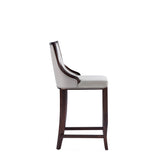 Emperor Faux Leather Barstool in Light Grey (set of 2) by Manhattan Comfort at Eve Furniture