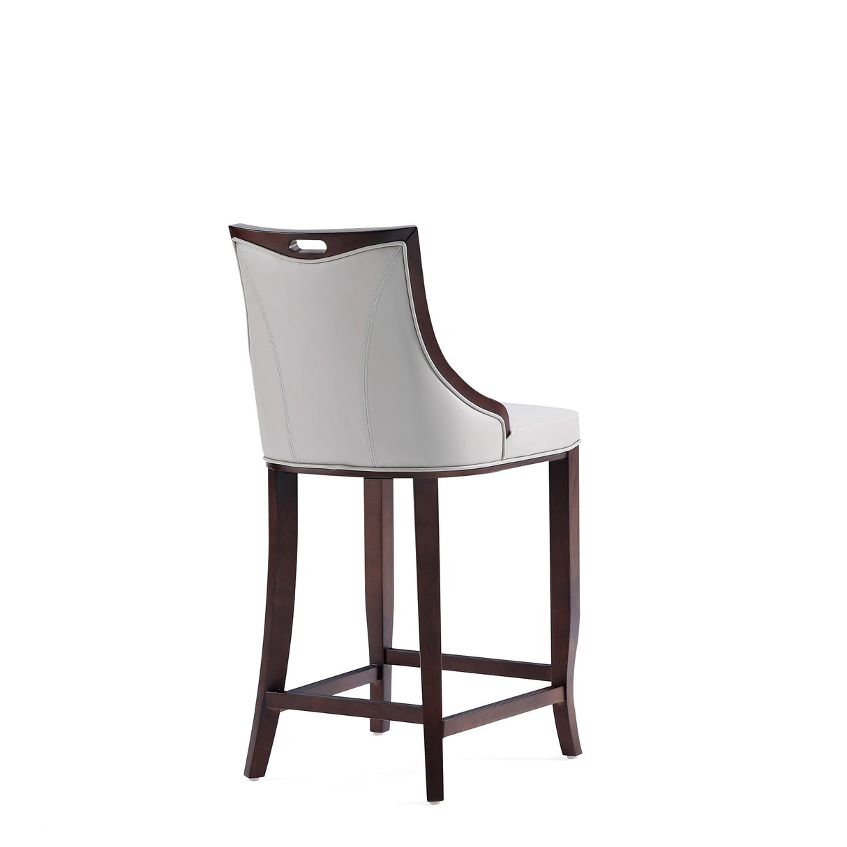 Emperor Faux Leather Barstool in Light Grey (set of 2) by Manhattan Comfort at Eve Furniture