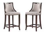 Emperor Faux Leather Barstool in Light Grey (set of 2) by Manhattan Comfort at Eve Furniture