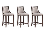 Emperor Faux Leather Barstool in Light Grey (set of 3) by Manhattan Comfort at Eve Furniture