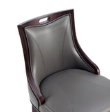 Emperor Faux Leather Barstool in Pebble Grey by Manhattan Comfort at Eve Furniture