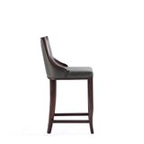 Emperor Faux Leather Barstool in Pebble Grey by Manhattan Comfort at Eve Furniture