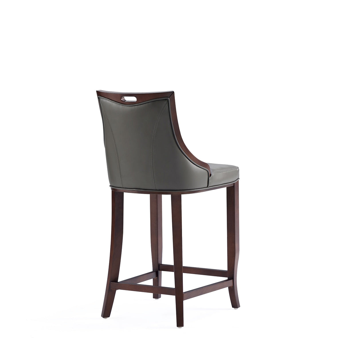 Emperor Faux Leather Barstool in Pebble Grey by Manhattan Comfort at Eve Furniture