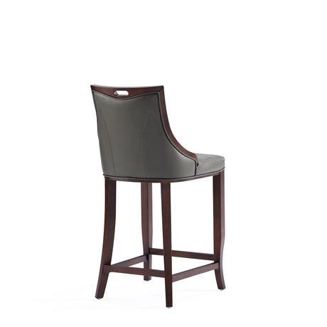 Emperor Faux Leather Barstool in Pebble Grey by Manhattan Comfort at Eve Furniture
