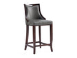 Emperor Faux Leather Barstool in Pebble Grey by Manhattan Comfort at Eve Furniture