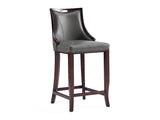 Emperor Faux Leather Barstool in Pebble Grey by Manhattan Comfort at Eve Furniture