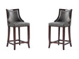 Emperor Faux Leather Barstool in Pebble Grey (set of 2) by Manhattan Comfort at Eve Furniture