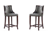 Emperor Faux Leather Barstool in Pebble Grey (set of 2) by Manhattan Comfort at Eve Furniture