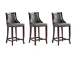 Emperor Faux Leather Barstool in Pebble Grey (set of 3) by Manhattan Comfort at Eve Furniture