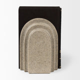 Empire Sandstone Resin Arc Book End Set by Mercana at Eve Furniture