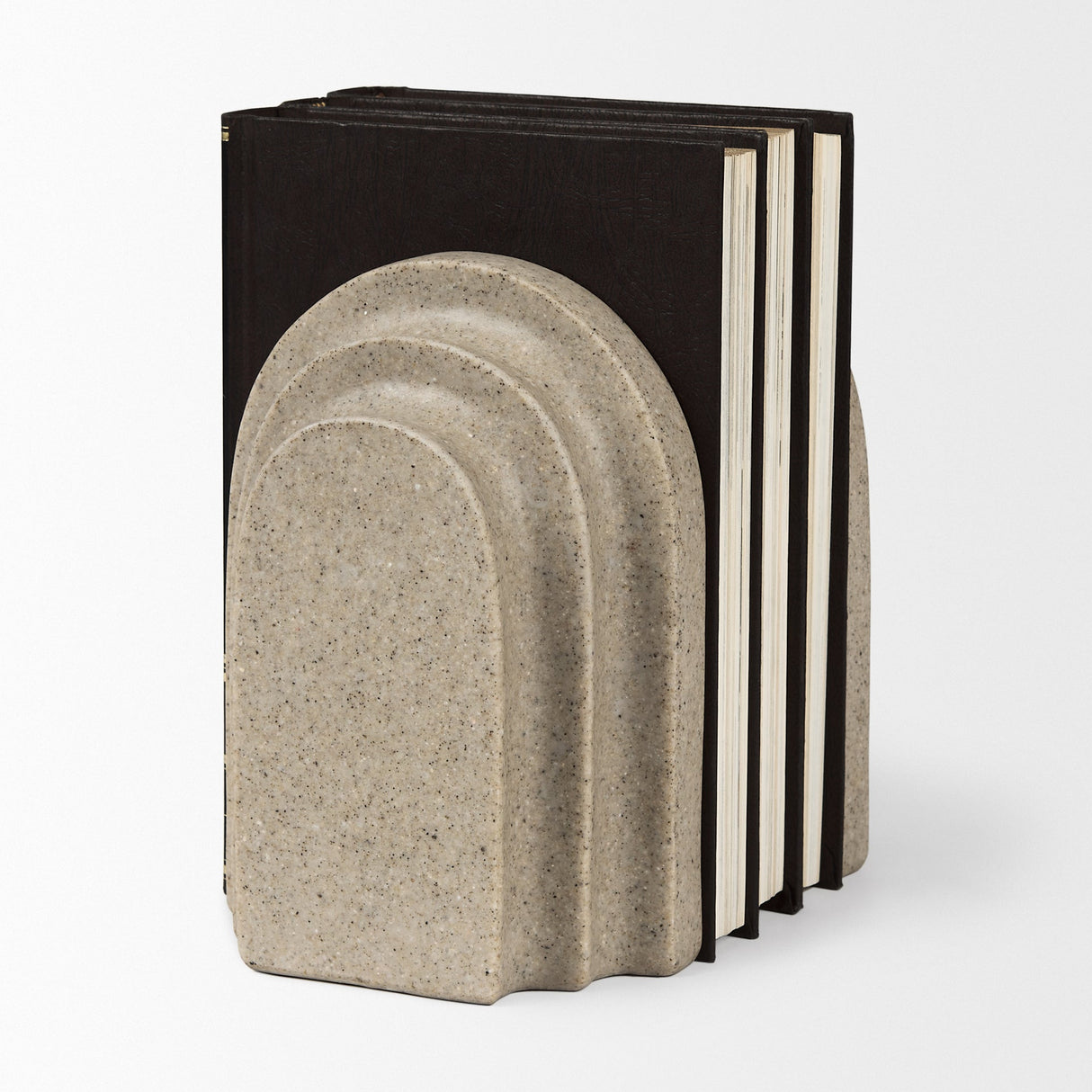 Empire Sandstone Resin Arc Book End Set by Mercana at Eve Furniture