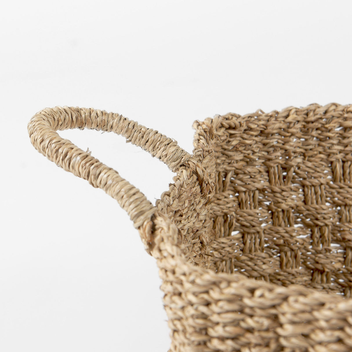 Emra (Set of 3) Light Brown Seagrass Rectangular Basket W/ Handles by Mercana at Eve Furniture
