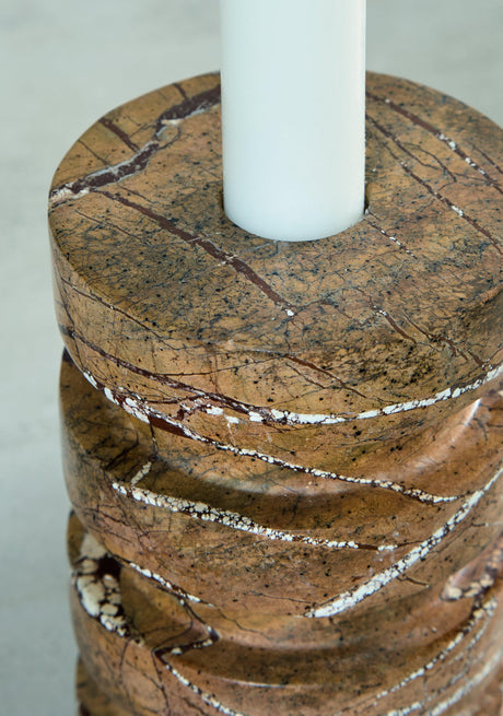Emsleyfield Tan Candle Holder Set (Set of 2) by Ashley at Eve Furniture