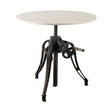 Emslie III Round White Marble Top Black Metal Base Dining Table by Mercana at Eve Furniture
