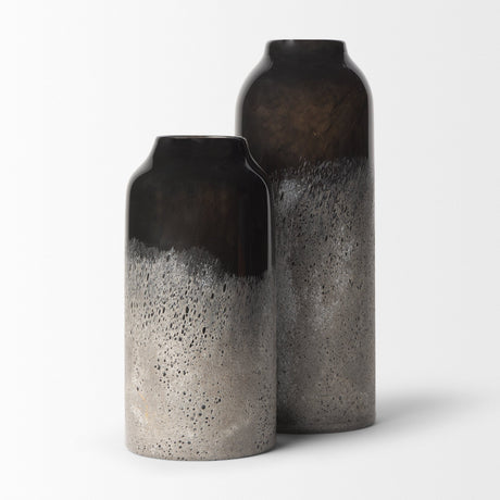 Emu Short Black w/ Gray Vase by Mercana at Eve Furniture