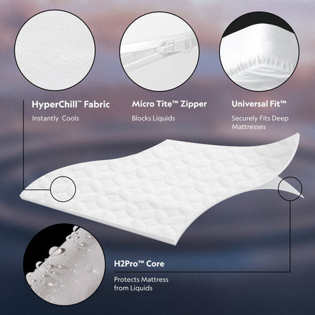 Encase 360° White Queen Mattress Protector by Malouf at Eve Furniture