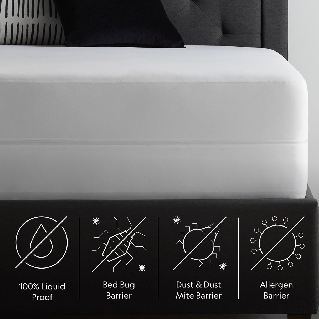 Encase 360° White Twin XL Mattress Protector by Malouf at Eve Furniture