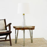 Enclave Hydro Black Table Lamp with On/Off Switch Faux Marble Base Fabric Shade by Ashcroft Furniture at Eve Furniture