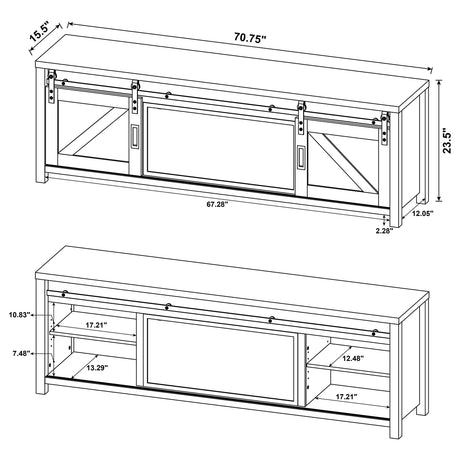 Enfield Dark Pine 71-inch TV Stand Fireplace Media Console by Coaster at Eve Furniture