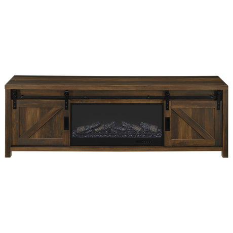 Enfield Dark Pine 71-inch TV Stand Fireplace Media Console by Coaster at Eve Furniture