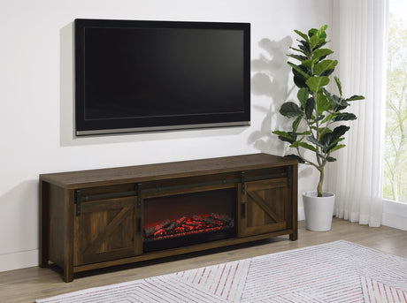 Enfield Dark Pine 71-inch TV Stand Fireplace Media Console by Coaster at Eve Furniture