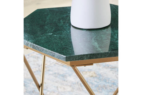 Engelton Green/Gold Accent Table by Ashley at Eve Furniture