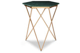 Engelton Green/Gold Accent Table by Ashley at Eve Furniture