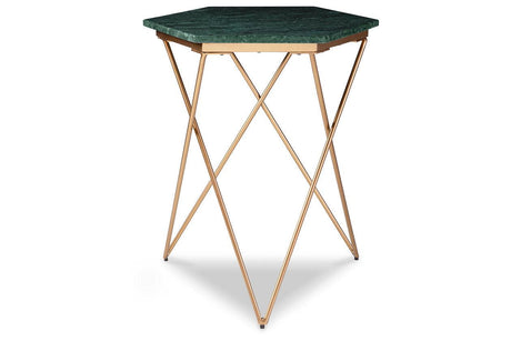Engelton Green/Gold Accent Table by Ashley at Eve Furniture