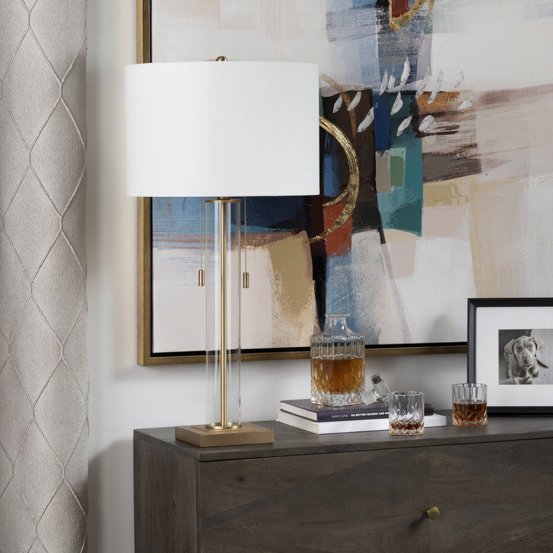 Enlight Gold/Transparent Pull Chain Table Lamp by Crestview at Eve Furniture