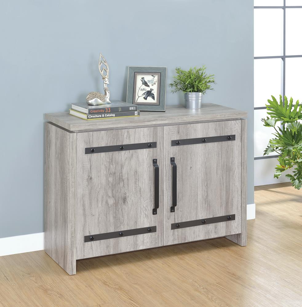 Enoch Gray Driftwood 2-Door Accent Cabinet